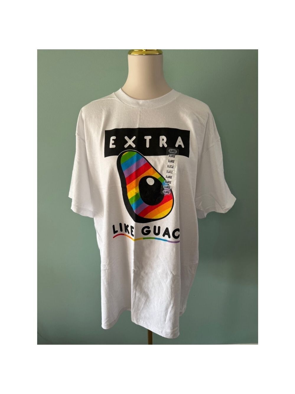 Unisex Tee Styled T-shirt XL White Multi-color